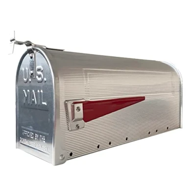 Afbeelding van Arregui E2101 enkele brievenbus van aluminium in Amerikaanse stijl, roestvrij staal, maat L (tijdschriften en enveloppen C4) 22 x 48 17 cm