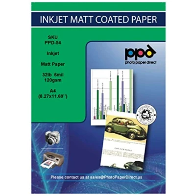 Afbeelding van PPD A4 x 100 vel PREMIUM Inkjet 120g Printpapier Eenzijdig Mat Gecoat Voor Full Colour en Hoge Resolutie Fotoprints Een Kleine Prijs 54