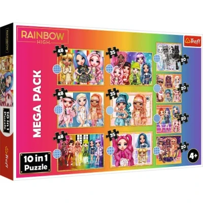 Afbeelding van Trefl Rainbow High, Collectie Modieuze Poppen 10 in 1 Puzzels, legpuzzels, 12 tot 48 stukjes Puzzels met Sprookjesfiguren, Moeilijkheidsgraden, High Dolls voor kinderen vanaf 4 jaar