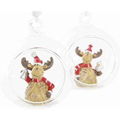 Afbeelding van Kerstversiering DKD Home Decor Kristal Hars Rendier (7 x 6 8 cm) (4 Stuks)