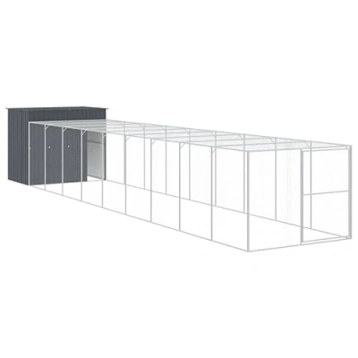 Afbeelding van vidaXL Hondenhok met ren 214x1069x181 cm staal antraciet