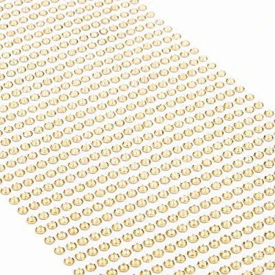 Afbeelding van Movoja Gouden strassteentjes, ronde glitterstenen, 1200 stuks, 3 mm, zelfklevend voor het versieren en knutselen, sierstenen om op te plakken, decoratieve stenen, knutselstenen, goud