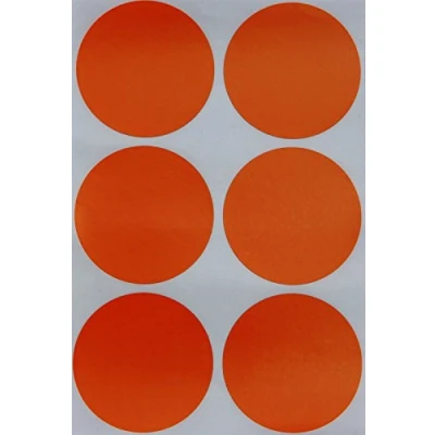 Afbeelding van Gekleurde Stickers 50mm (5cm) Kleur Coding Labels stippen door Royal Green 72 Pack Oranje