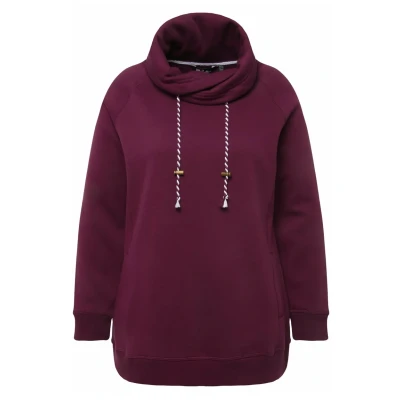 Afbeelding van Ulla Popken MIT Stehkragen Raglanform Lange ÄRMEL Sweater, Dames, Maat: 42/44, Donkere bes