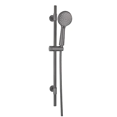 Afbeelding van Doucheset Young, douchestang 66 cm van roestvrij staal, douchekop met 3 functies, doucheslang 150 cm, geschikt voor boilers, universele aansluiting ½&quot;, gunmetal grey