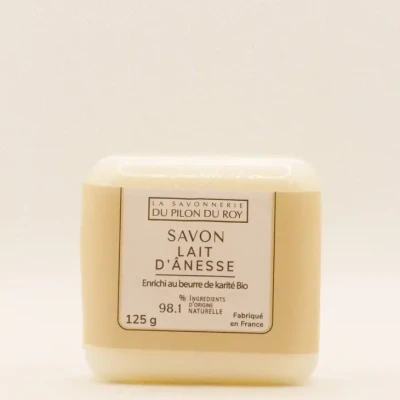 Afbeelding van 2 stuks Biologische Ezel melk zeep handgemaakt in Frankrijk zachte huid gezicht en lichaam 2x125g