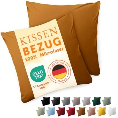 Afbeelding van Blumtal Kussensloop Microvezel Kussenhoes 80 x cm Pumpkin Spice Set van 2