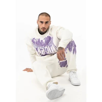 Afbeelding van Tapout Rundhals CF Sweater, Heren, Maat: Large, White lilac
