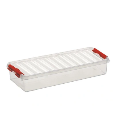 Afbeelding van SUNWARE Q Line Box 2,5 Liter 385 x 140 66 mm transparant/rood