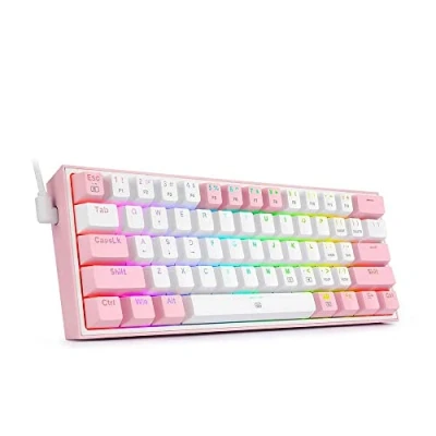 Afbeelding van Klawiatura REDRAGON K617 Fizz RGB Biało różowy