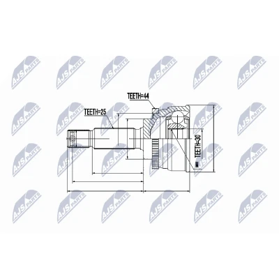 Afbeelding van Homokineet reparatie set, aandrijfas NTY NPZ HY 532