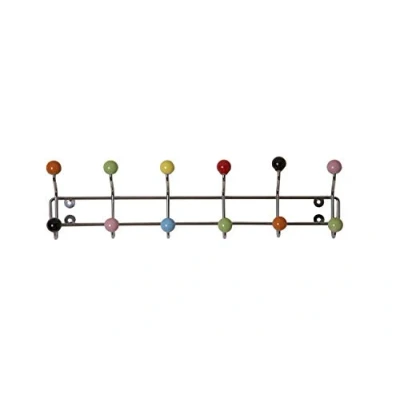 Afbeelding van ASPECT Deluxe wandgemonteerde kapstok 12 haken, chroom/multi, 55 x 6 cm, CR03MULTI