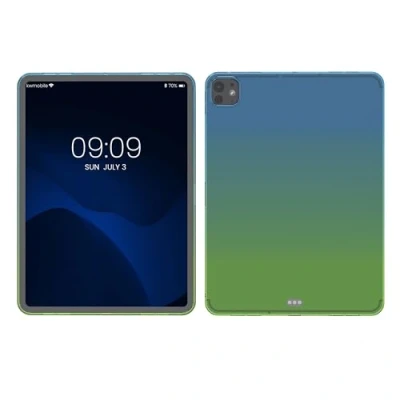 Afbeelding van kwmobile hoesje compatibel met Apple iPad Pro 13&quot; (2024) Hoes voor tablet in blauw/groen/transparant Tweekleurig