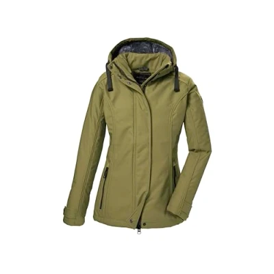 Afbeelding van G.I.G.A. DX dames Softshell jack/outdoorjack met afritsbare capuchon GW 23 WMN SFTSHLL JCKT, waldgrün, 48, 42211 000