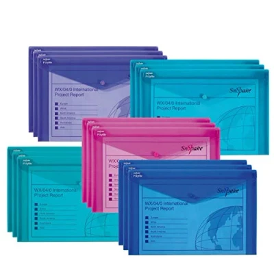 Afbeelding van Snopake Foolscap Polyfile Popper Portemonnee met drukknop Electra gesorteerd [Pack van 15] Ref: 14756RY Amazon Exclusive