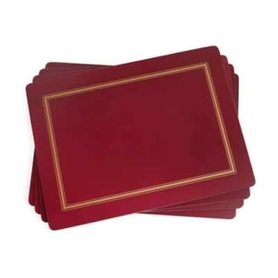 Afbeelding van Classic Burgundy Tafelonderlegger, 4 stuks, (s), rood