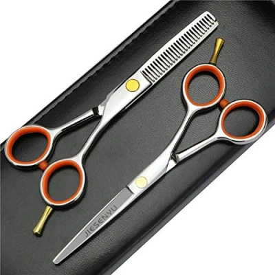 Afbeelding van JIESENYU Japan 440c4 inch / 5,5 oranje kappersschaar haar professionele schaar (5 set)