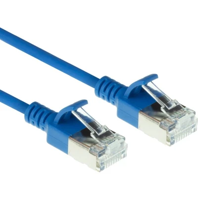 Afbeelding van ACT DC7651 LSZH U/FTP CAT6A Datacenter Slimline Patchkabel Snagless RJ45 Connectoren Blauw 1,5 meter