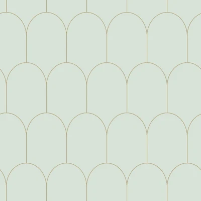 Afbeelding van Leen Bakker ESTAhome Behang Art Deco Motief Mintgroen En Goud 0.53 X 10.05 M Goudkleurig Vlies