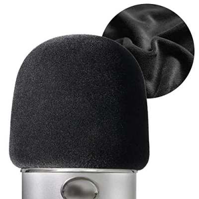Afbeelding van YOUSHARES Flocking Foam Microfoon Windscherm Groot formaat Cover voor Blue Yeti, Yeti Pro Microfoons (zwart)