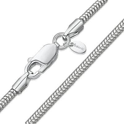 Afbeelding van Amberta Sieraden Echt 925 Sterling Zilver Keten Slang Halskettingen Collier voor Vrouwen en Man Unisex Lengte: 45cm
