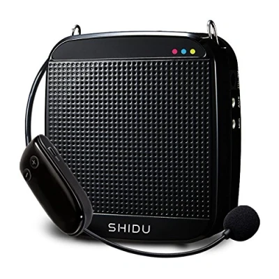 Afbeelding van Shidu Spraakversterker draagbare bluetooth luidspreker (18W) met 7,4 V/2200 mAh lithium batterij en microfoon headset, oplaadbare mini stemversterker voor leraren, reizigers, vergaderingen
