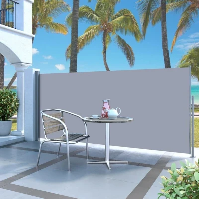 Afbeelding van vidaXL Windscherm uittrekbaar 120x300 cm grijs