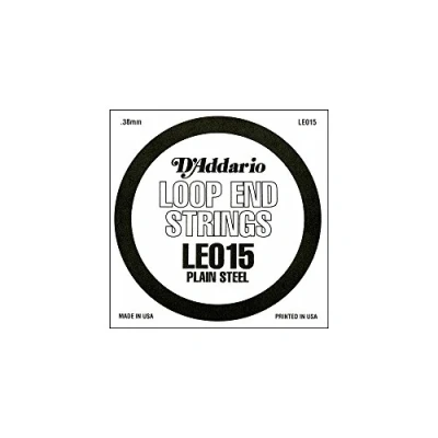 Afbeelding van D&#039;Addario LE015 Plain Steel snaren met Loop end 0,03 cm (,015 inch) enkele snaar