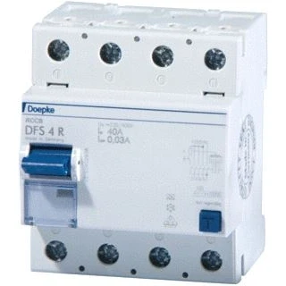 Afbeelding van Doepke aardlekschakelaar 4 polig 40a 400v 30a type a lcw 10ka mod ip20 09 134 911