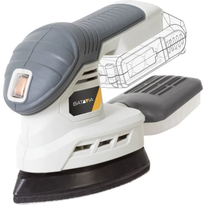Afbeelding van Schuurmachine 18V Incl. 2.0 Ah Accu / 2.4 Oplader Ideaal voor het schuren van randen, hoeken en kleine oppervlakken Maxxpack