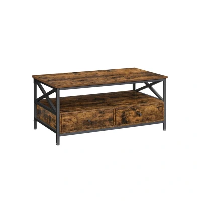 Afbeelding van Salontafel met Laden Middentafel Woonkamertafel Voldoende opbergruimte 100 cm x 55 45