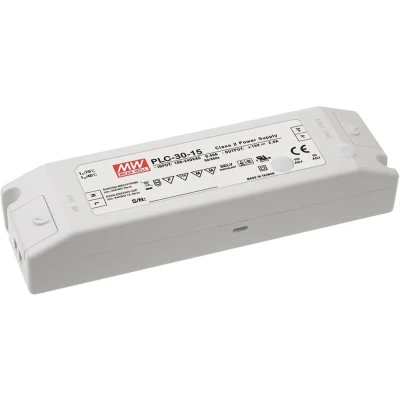 Afbeelding van Mean Well PLC 30 24 LED driver, transformator Constante spanning, stroomsterkte W 0 1.25 A V/DC Niet dimbaar, PFC schakeling,