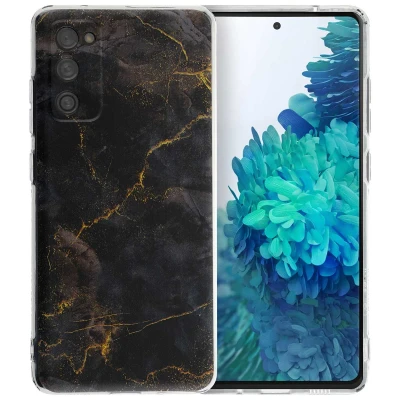 Afbeelding van Samsung Galaxy S20 FE Hoesje Siliconen en TPU (zacht) iMoshion Softcase/Backcover Black Marble Telefoonhoesje