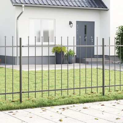 Afbeelding van vidaXL Tuinafscheiding Set van 3 Grijs Metaal Standaard Duurzaam