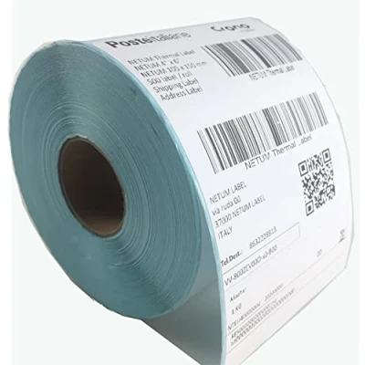 Afbeelding van Netum Thermo direct etiketten, 10,16 x 15,24 cm (4 6 inch), geperforeerde verzendlabels, compatibel met NT LP110A desktopprinters, 1 rol, 500/rol