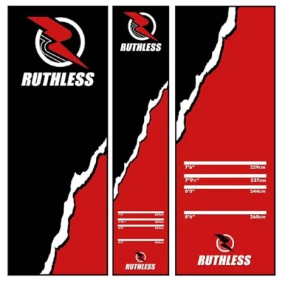 Afbeelding van RUTHLESS Darts Mat Heavy Duty Antislip Duurzaam Tapijt Dart voor Vloer Zwart (Red Rip)