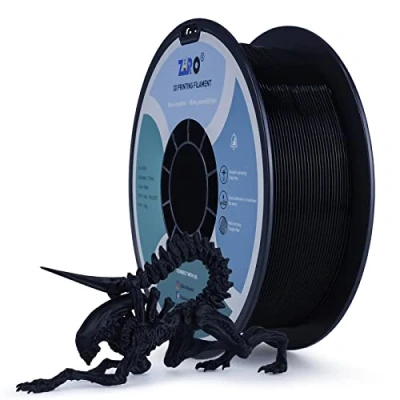 Afbeelding van ZIRO PLA 1.75MM Filament 3D Printer PRO Basic Color Series 1KG(2.2lbs), Afmeting Nauwkeurigheid +/ 0.03mm,Zwart