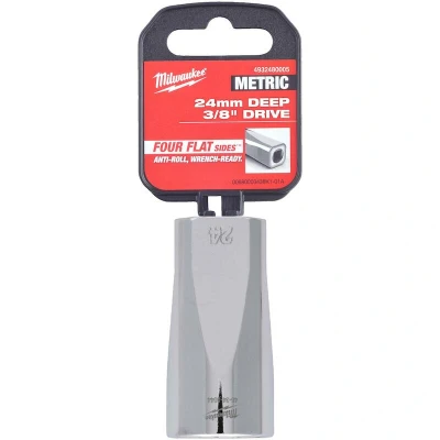 Afbeelding van Milwaukee Accessoires 3/8&quot; Lange Dop Metrisch 24 mm 4932480005