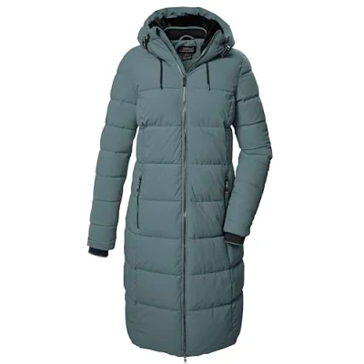 Afbeelding van killtec Dames gewatteerde jas/functionele jas in dons look met capuchon KOW 56 WMN QLTD CT, blauwgrijs, 46, 41810 000