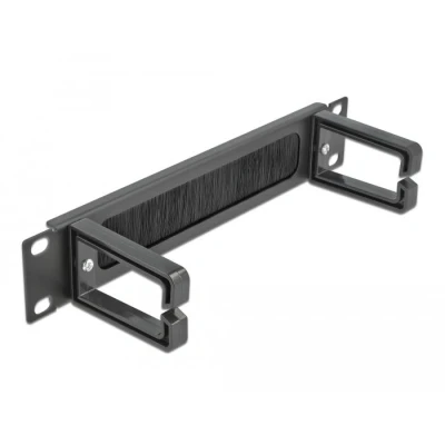 Afbeelding van Delock 10″ kabelmanagement borstelstang met 2 beugels 1 U zwart De