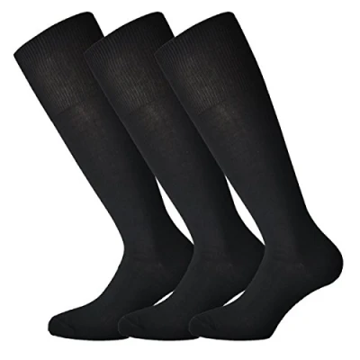 Afbeelding van Fontana Calze 3 paar lange sokken van warm katoen, elastisch, comfortabel en versterkt, Zwart, 45 47 EU