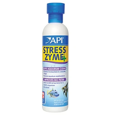 Afbeelding van API Stress Zyme reinigingsoplossing voor zoet en zoutwateraquaria, blauw paars, 237 ml