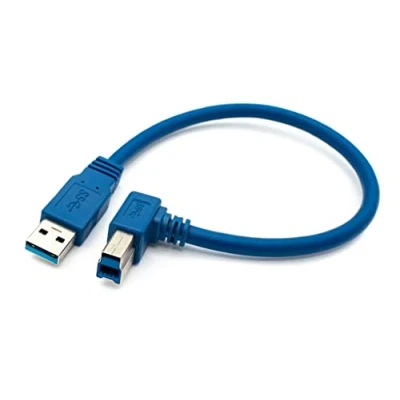 Afbeelding van System S USB 3.0 kabel 30 cm type B stekker naar A hoek in blauw