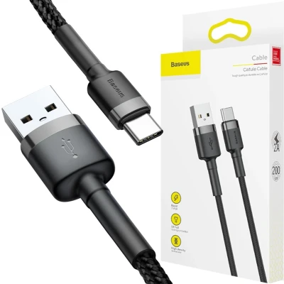 Afbeelding van Baseus CATKLF CG1 USB kabel 2 m A C Zwart, Grijs