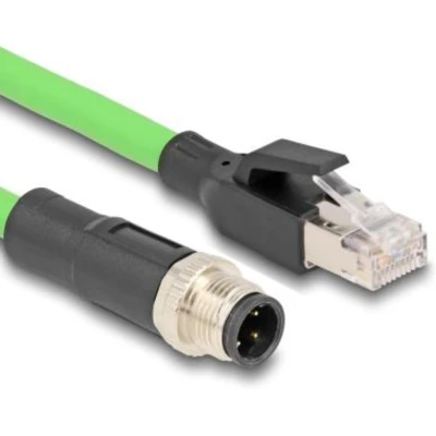 Afbeelding van Delock M12 Kabel D kodiert 4 Pin Stecker zu RJ45 PUR (TPU) 2 m
