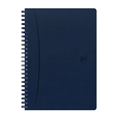 Afbeelding van Oxford Signature Notitieboek, A5, gelinieerd, 7 mm, gemarmerd, 160 pagina&#039;s, omslag, kunstleer, blauw