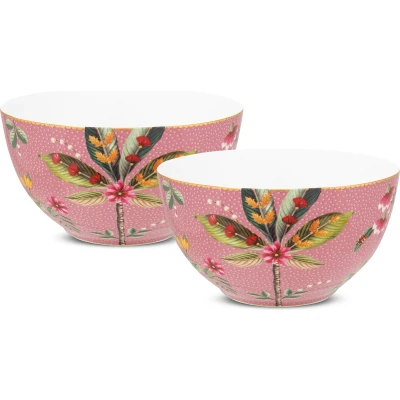 Afbeelding van Pip Studio Kommen Set van 2 Roze La Majorelle Ø15cm