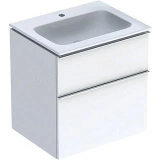 Afbeelding van Geberit iCon onderbouwkast met 2 laden en wastafel wit, wit glans /