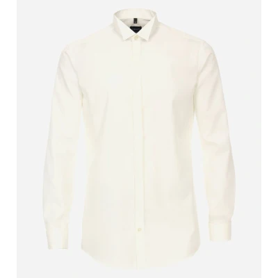 Afbeelding van VENTI modern fit smoking overhemd popeline beige Strijkvrij Boordmaat: 37