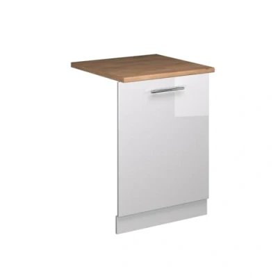 Afbeelding van Vicco Vaatwasserpaneel Fame Line, wit hoogglans, 60 cm, AP eiken